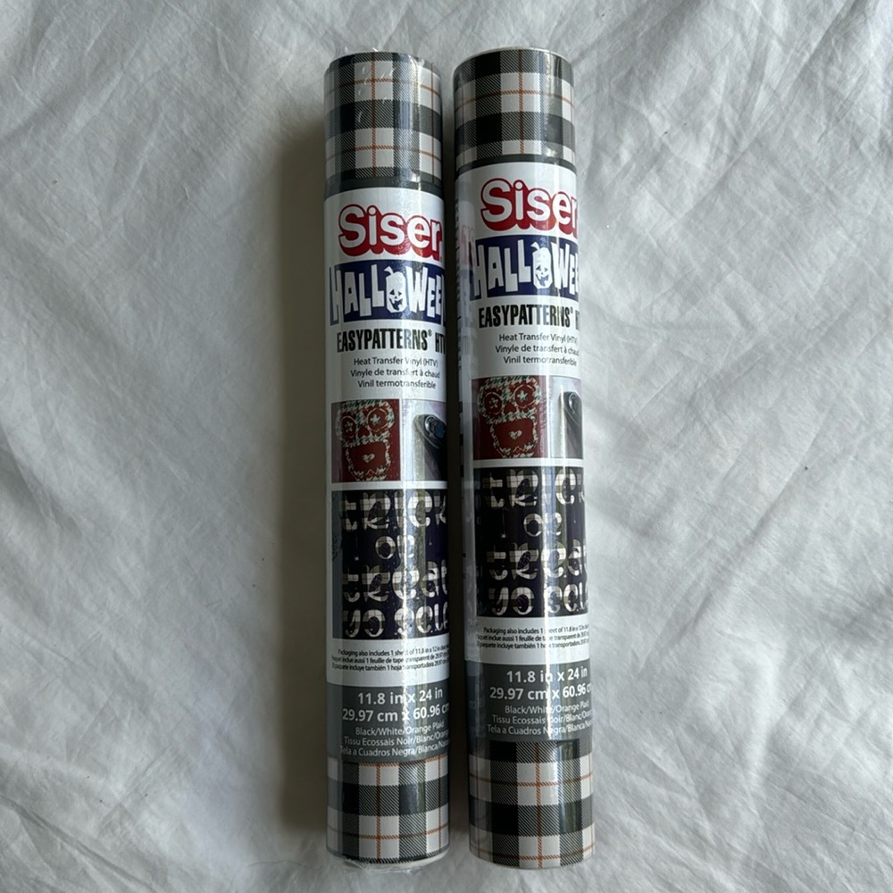 2 Siser Heat Transfer Vinyl NEW BLACK AND WHITE PLAID heat transfer vinyl